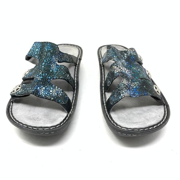 Alegria Women's Sz 41 US 10.5-11 Leather Sandal Strap Detail Dinah Deep Sea - Picture 2 of 8